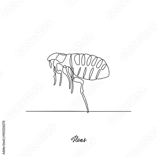 One continuous line drawing of Fleas insect animal vector illustration. Insect animal themes in simple linear style vector design concept. Fleas insect for your asset design and educational purpose.