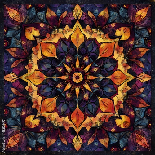 Obraz na płótnie Geometric oriental pattern,geometric floral pattern on black background,vector illustration,floral cross stitch pattern,Aztec style,abstract background.design for texture,fabric,clothing,decoration.
w salonie