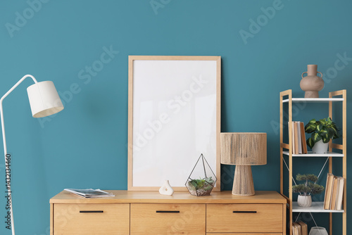 Blank vertical wooden frame...
