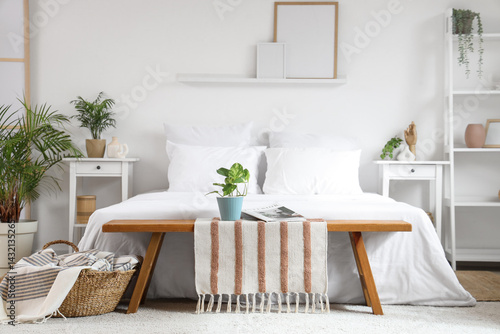 Minimalist bedroom interior...