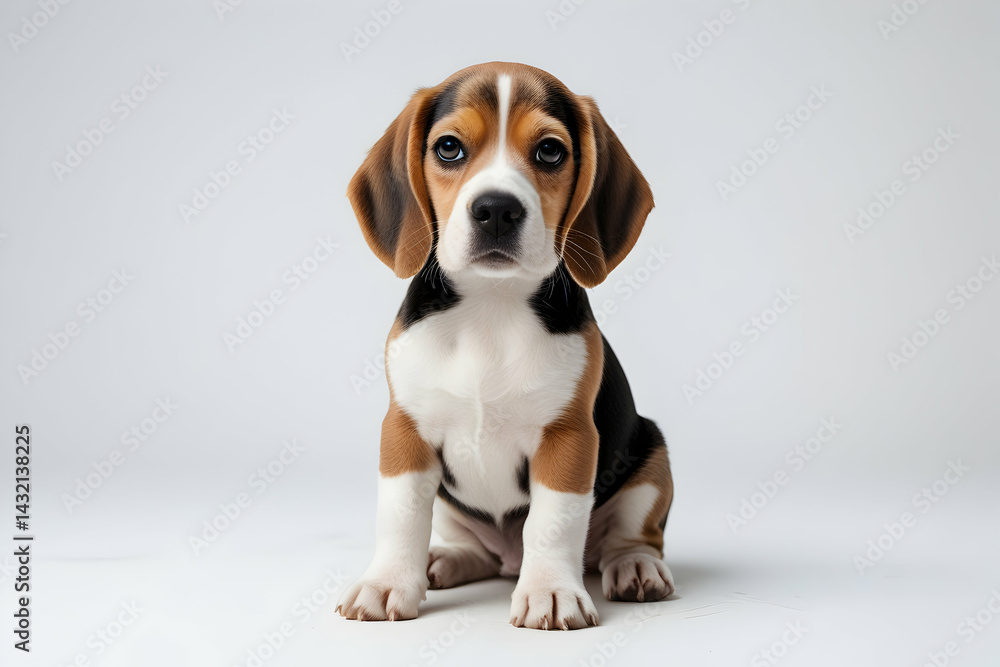 Adorable Beagle Puppy Sitting Isolated on White for Pet and Dog Concepts: Cute Tri-Color Puppy with Expressive Eyes Imagery: Beagle, Puppy, Isolated, White, Dog, Pet, Cute, Animal, Canine, Tri-Color. Adorable Beagle Puppy Sitting Isolated on White for Pet and Dog Concepts: Cute Tri-Color Puppy with Expressive Eyes Imagery: Beagle, Puppy, Isolated, White, Dog, Pet, Cute, Animal, Canine, Tri-Color.