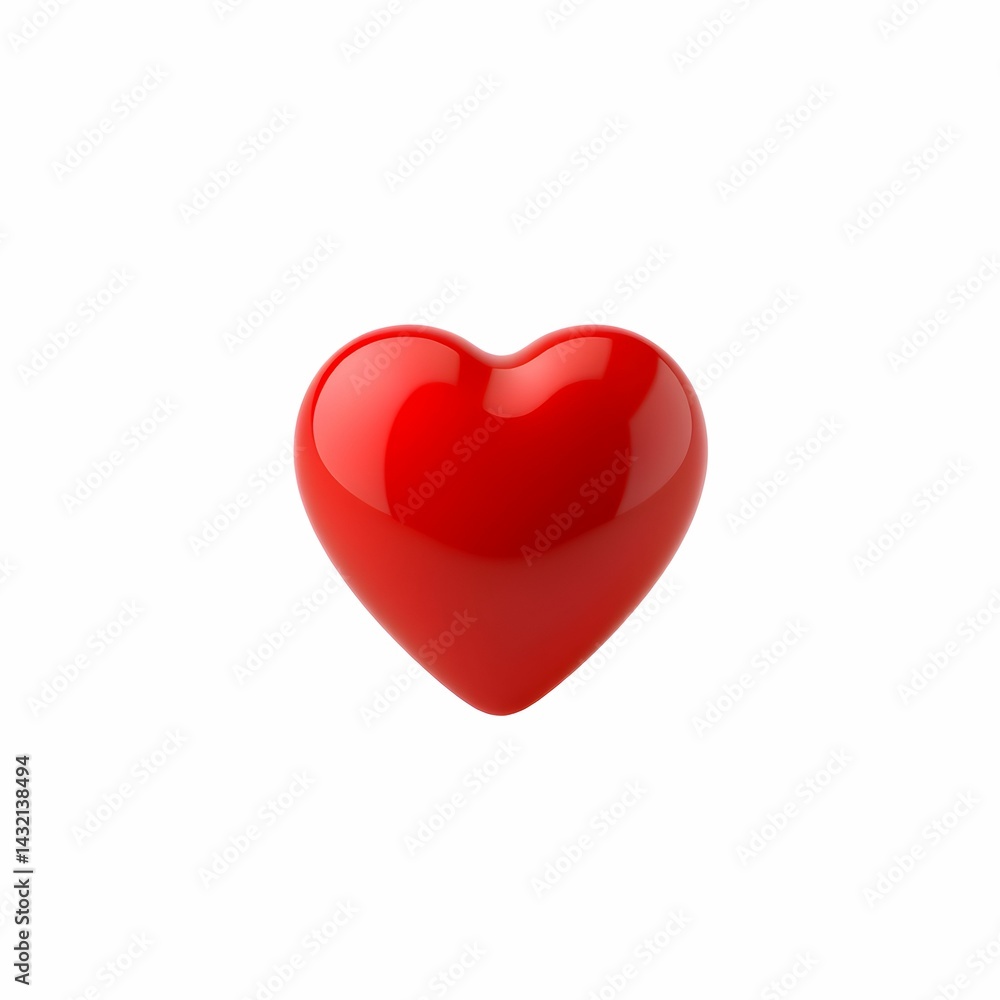Red heart, glossy surface, 3D rendering, valentines symbol, love icon, shiny reflection, smooth texture, white background, minimalist design, romantic concept, digital art Red heart, glossy surface, 3D rendering, valentines symbol, love icon, shiny reflection, smooth texture, white background, minimalist design, romantic concept, digital art