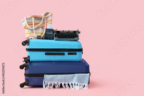 Suitcases with vintage type...