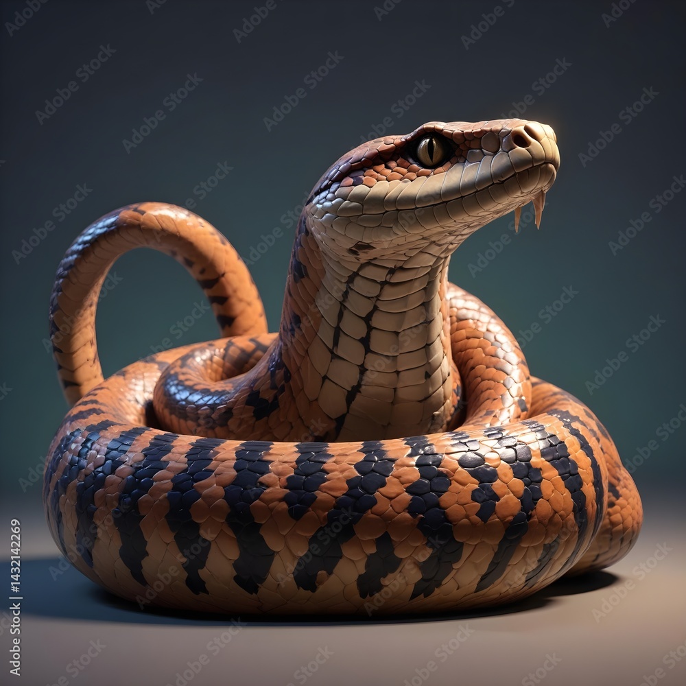 Fototapeta premium close up of a king cobra on white background