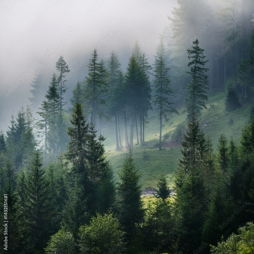 Fototapeta premium Misty forest