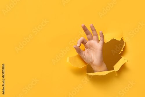 Female hand showing OK visi...