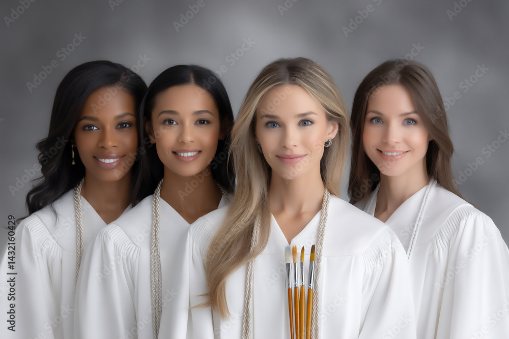 name: art graduates with brushes, name: art graduates with brushes,