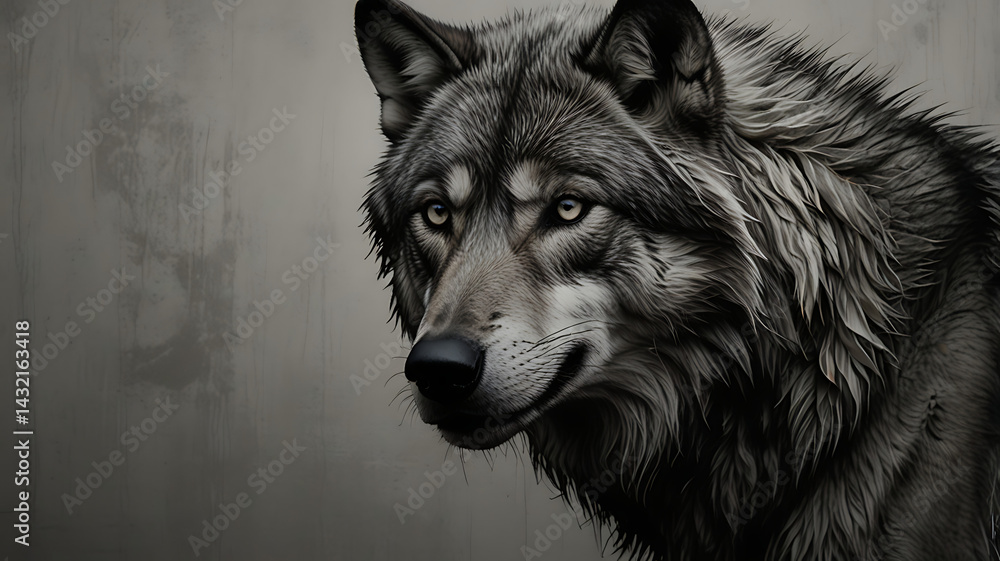 Fototapeta premium wolf head portrait