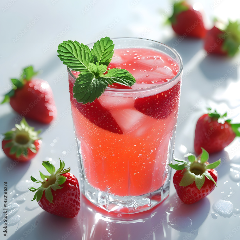 strawberry smoothie with mint strawberry smoothie with mint