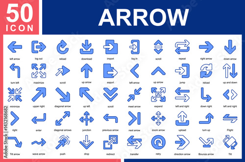Arrow Icon Collection and Symple Concept mixed blue color	