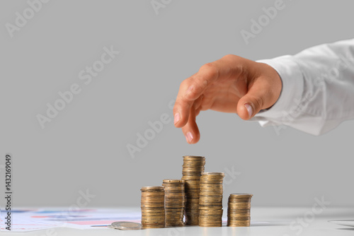 Businessman's hand counting...