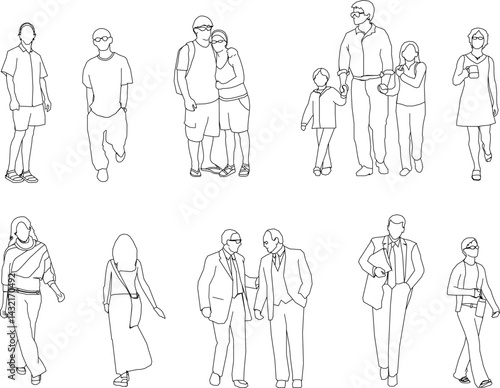 vector sketch illustration silhouette design of various human activities with their work as a complement to the image 