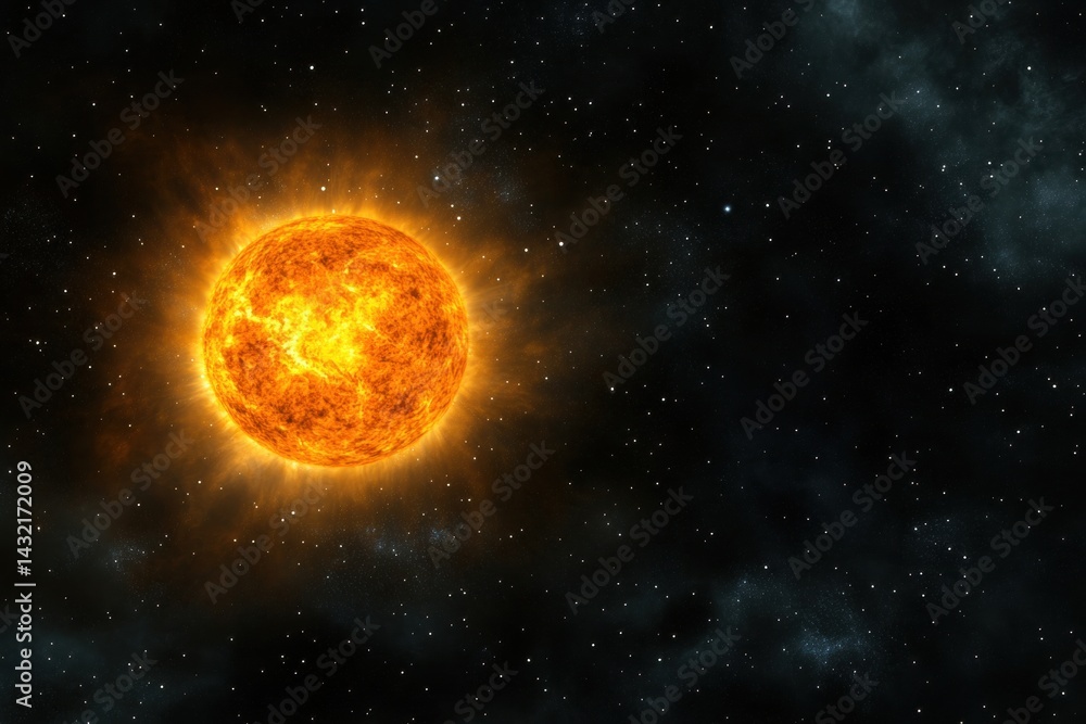 Obraz premium Fiery star in deep space