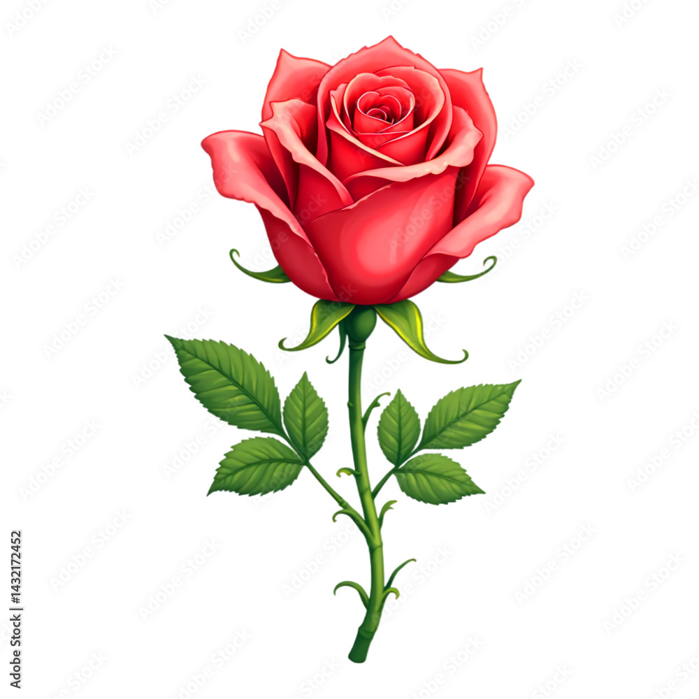 Fototapeta premium red rose, HD image, high quality, transparent background