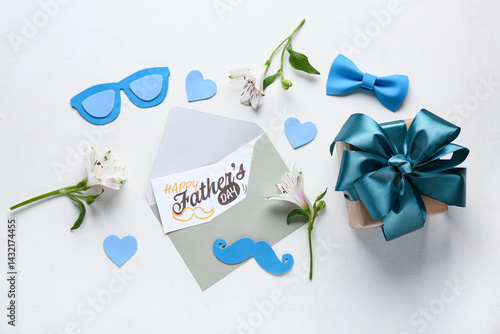 Postcard with gift box, flo...