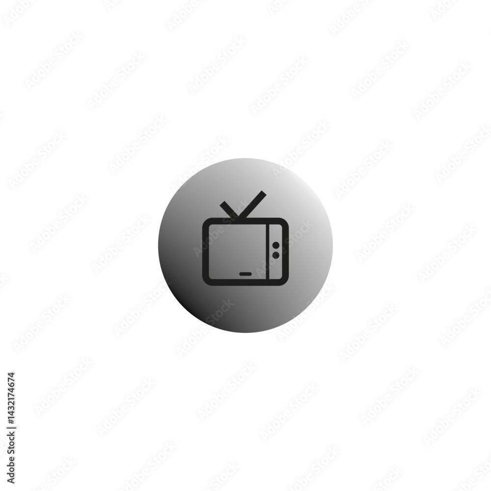 Television icon. Retro TV box. Classic screen frame. Vector media shape. Television icon. Retro TV box. Classic screen frame. Vector media shape.