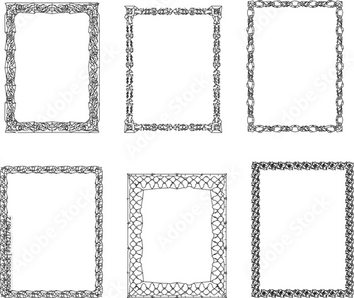 vector sketch illustration silhouette modern abstract frame design for photo and painting   