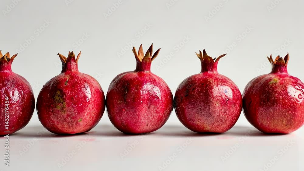 Five Ripe Pomegranates in a Row Five Ripe Pomegranates in a Row