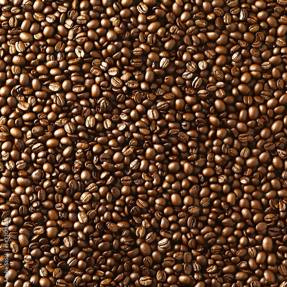 Obraz premium Roasted Coffee Beans Texture Background Seamless Pattern