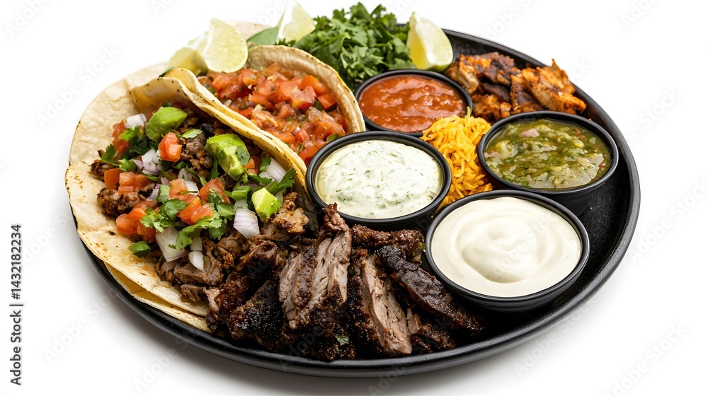 Vibrant tex-mex tacos and colorful salsa dips a culinary delight Vibrant tex-mex tacos and colorful salsa dips a culinary delight