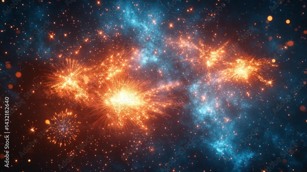 Naklejka premium Cosmic fire explosion