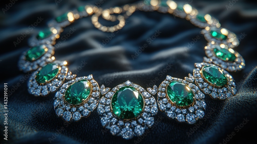 Luxurious emerald and diamond necklace Luxurious emerald and diamond necklace