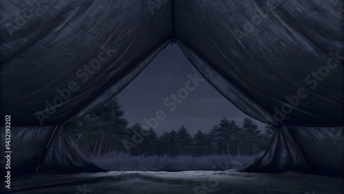 Inside dark cozy tent night the middle