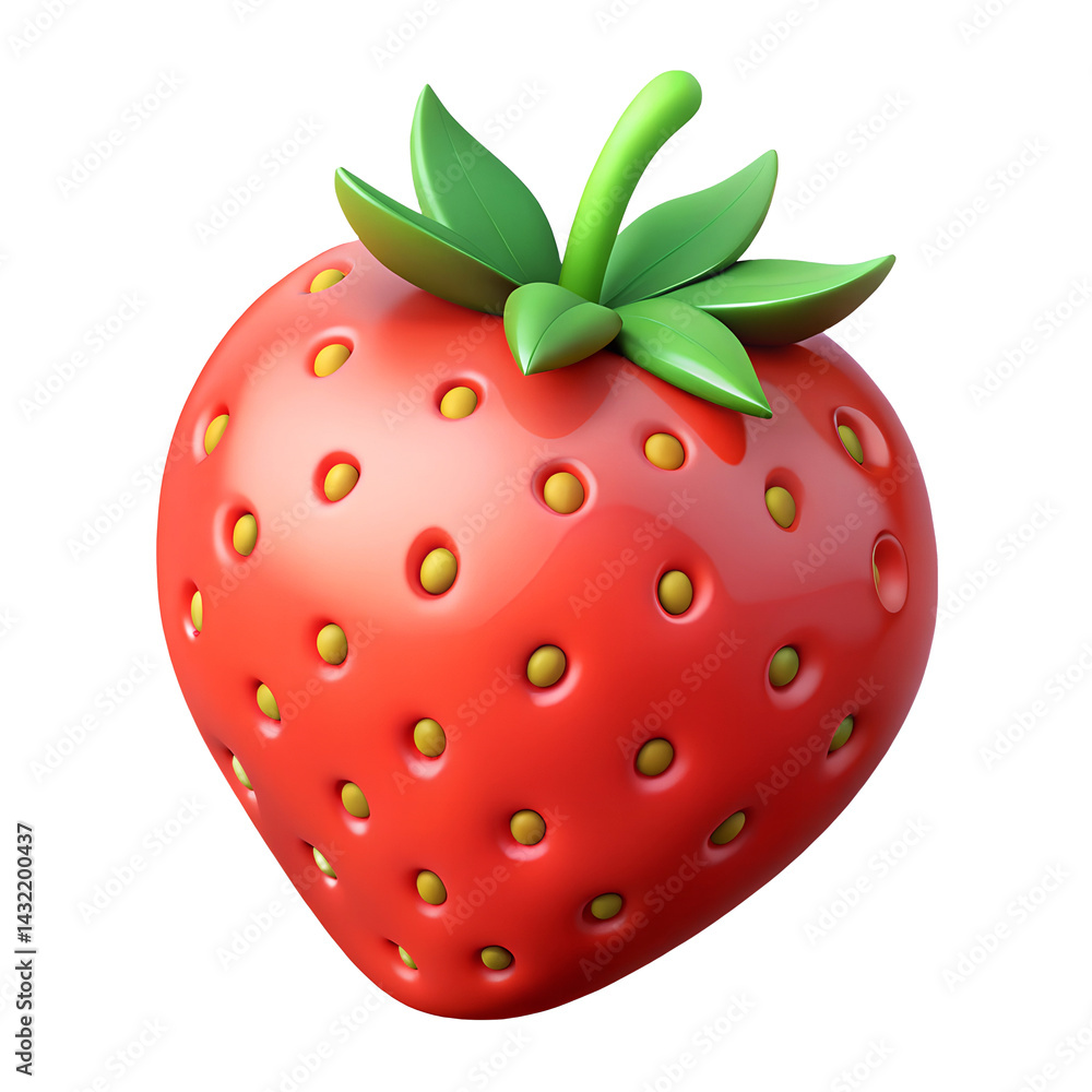 Fototapeta premium Strawberry – Made in 3D on Transparent Background