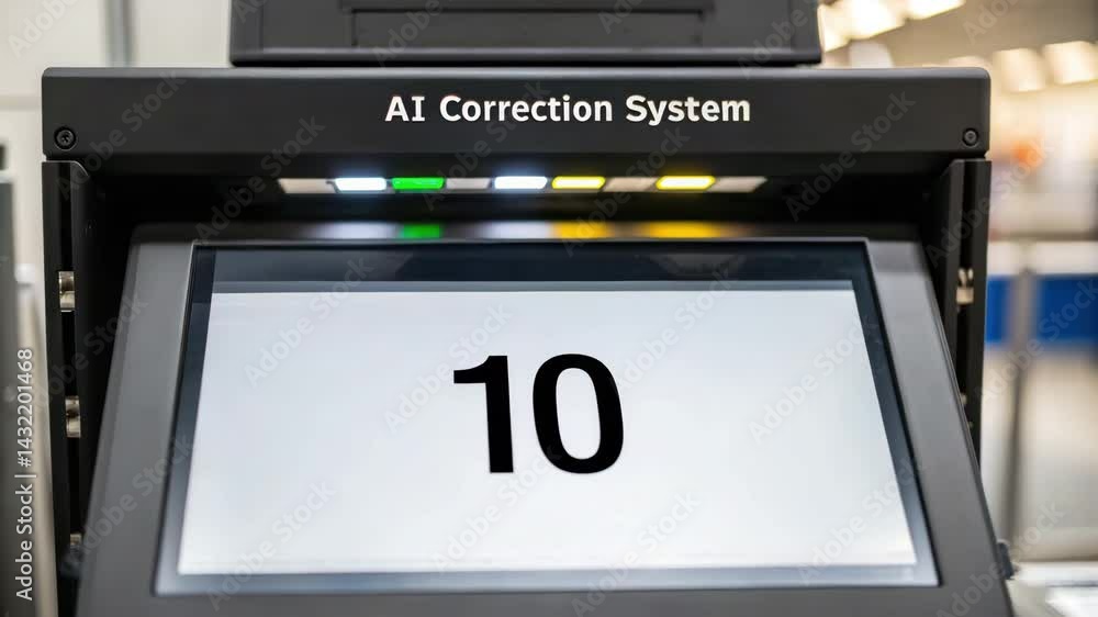 AI Correction System Technology Displaying Numbers for Enhanced Automation and Efficiency in Industry Operations AI Correction System Technology Displaying Numbers for Enhanced Automation and Efficiency in Industry Operations