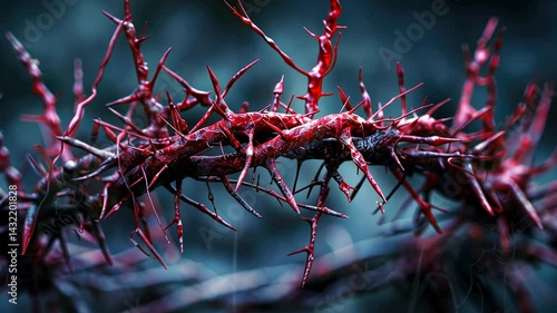 Crimson Crown of Thorns: A somber reflection on sacrifice and suffering.
