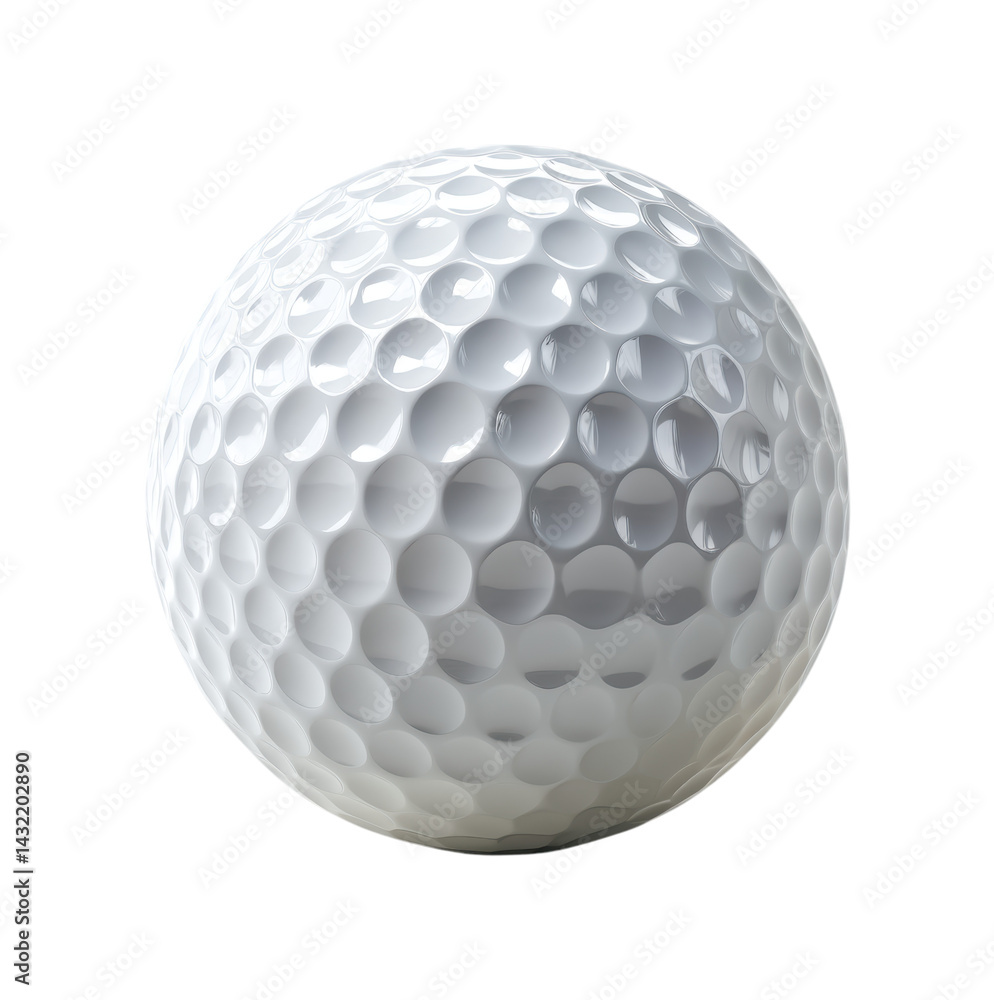 High-Resolution Close-up of Professional White Golf Ball Featuring Aerodynamic Dimple Pattern and Premium Surface Detail Isolated on Transparent and White Background High-Resolution Close-up of Professional White Golf Ball Featuring Aerodynamic Dimple Pattern and Premium Surface Detail Isolated on Transparent and White Background