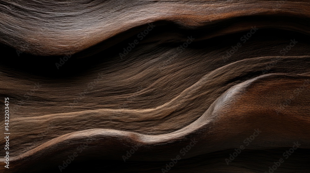 Obraz premium Textured, dark brown wood grain with flowing lines. Detailed wood surface