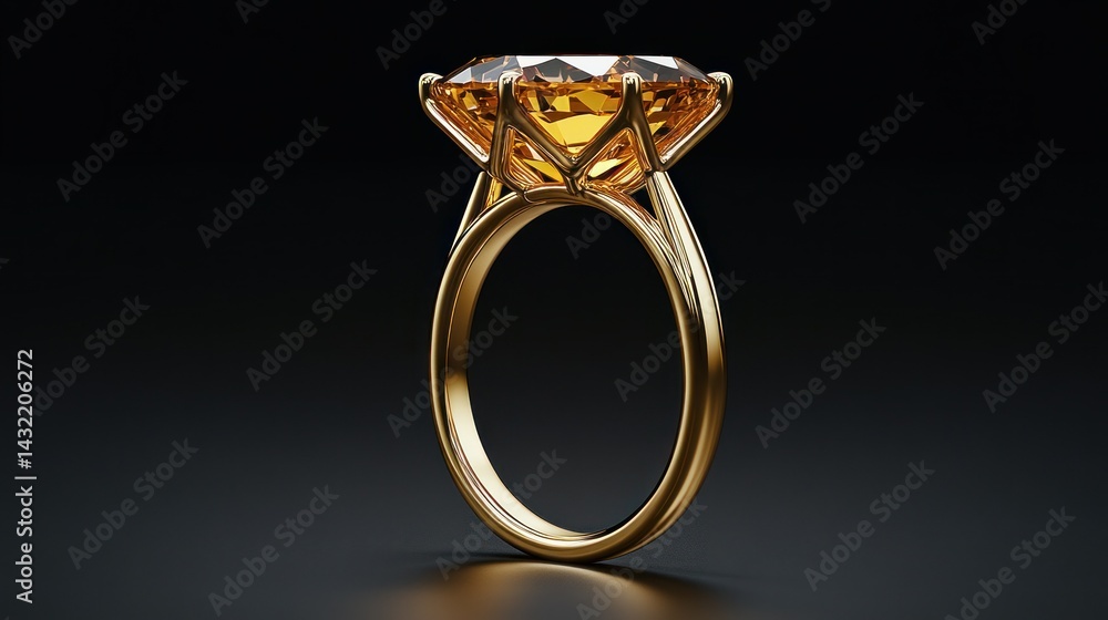 Luxury gold ring with a radiant gemstone Luxury gold ring with a radiant gemstone