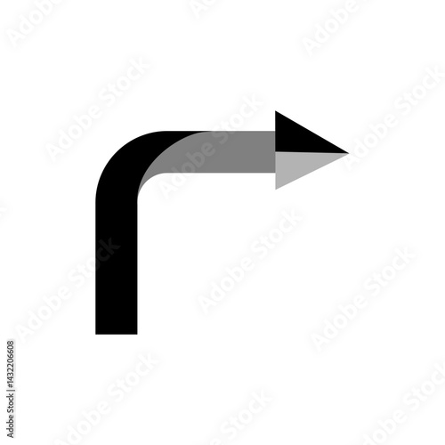 Obraz na płótnie Directional arrow indicating right turn on a clear background for navigation purposes w salonie