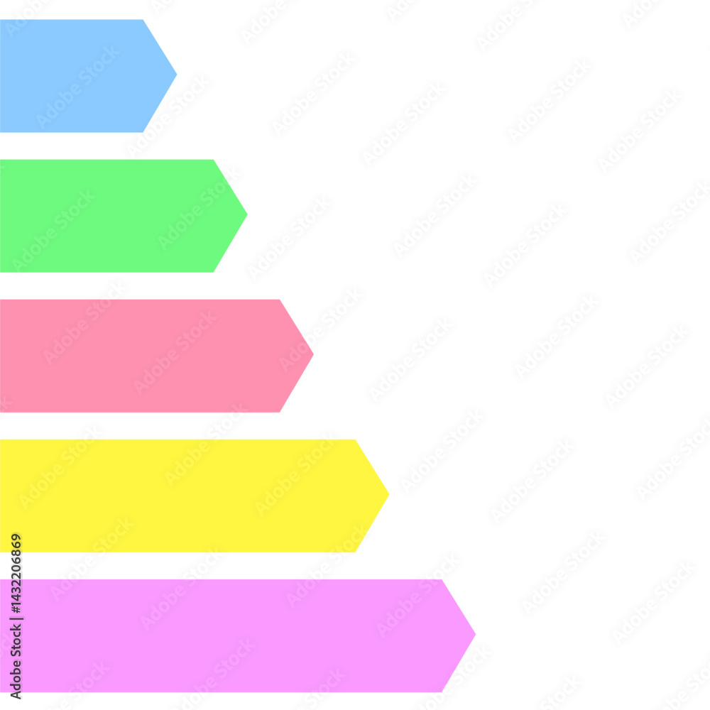 Colorful arrows arranged in a pyramid shape on a white background showcasing a visual representation of progress or hierarchy