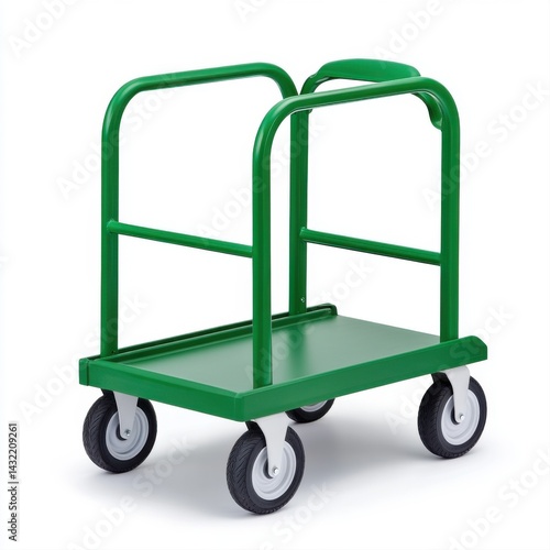 Obraz na płótnie Green Hand Truck with Wheels for Easy Transport and Moving Goods w salonie