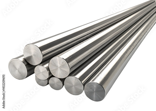 Metal rods industrial material steel bars metalworking shiny round stock