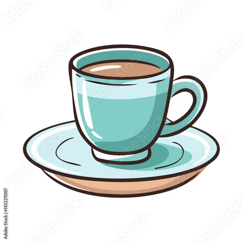 espresso cup and saucer icon, espresso cup and saucer vector illustration-simple illustration of espresso cup and saucer, perfect for espresso cup and saucer logos and icons