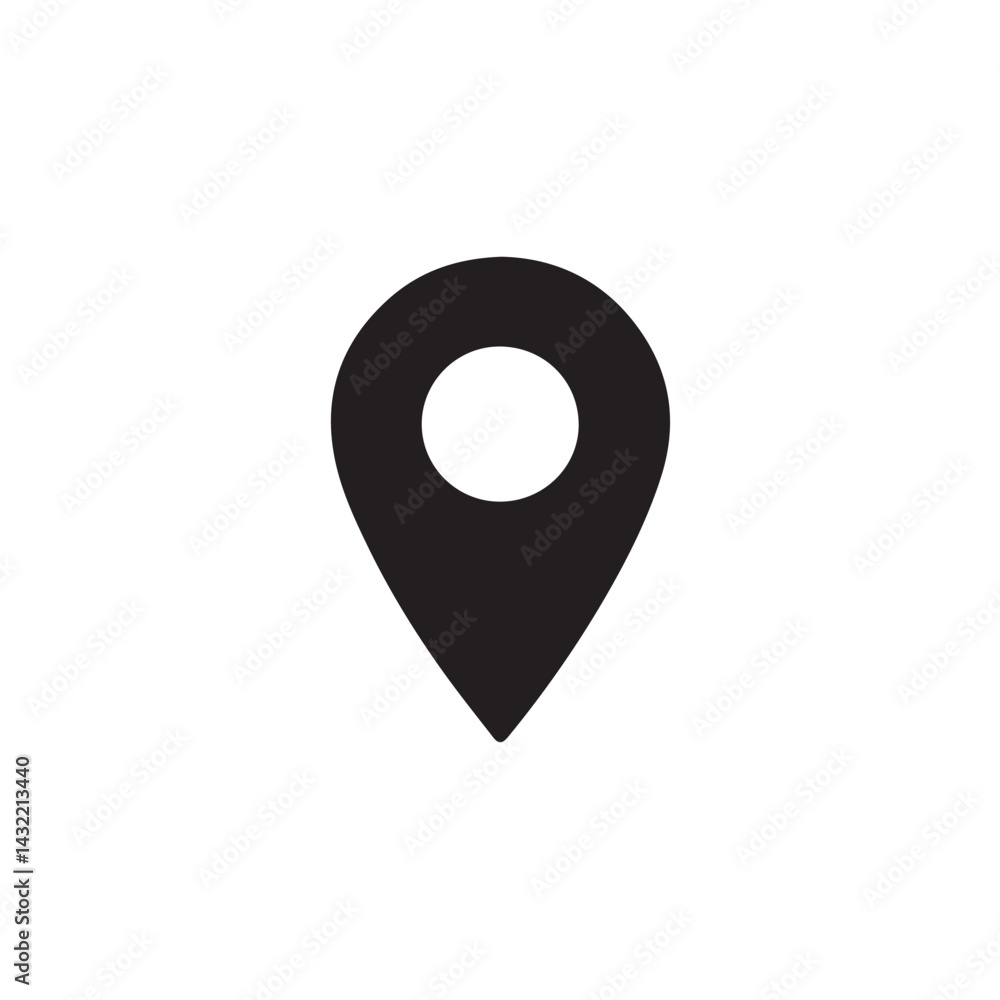 Minimalist Location Pin Icon - Modern GPS Marker for Web and Apps Minimalist Location Pin Icon - Modern GPS Marker for Web and Apps