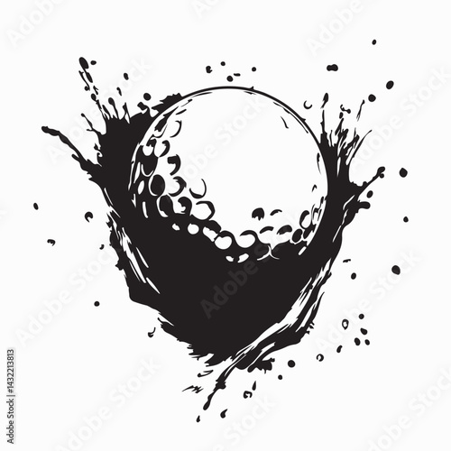 Golf Bunker Shot Images. Golf ball bunker shot sand splash vector isolated on white background.