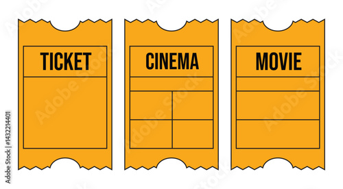 Design template movie or cinema ticket old vintage