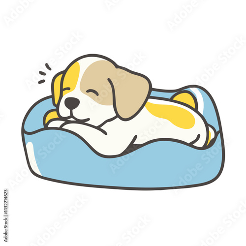dog resting in a cozy bed icon, dog resting in a cozy bed vector illustration-simple illustration of dog resting in a cozy bed, perfect for dog resting in a cozy bed logos and icons
