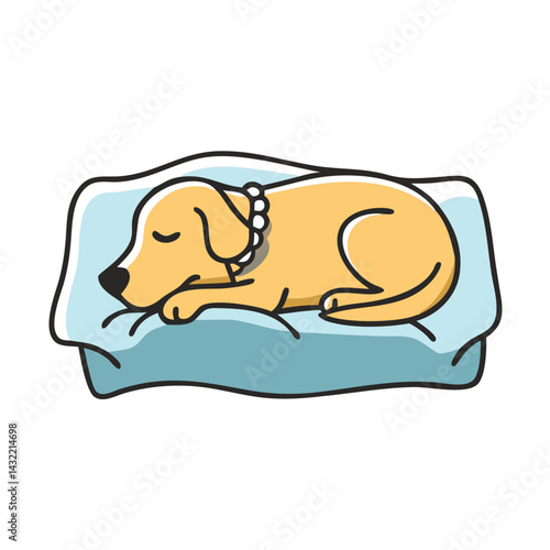 dog sleeping in bed icon, dog sleeping in bed vector illustration-simple illustration of dog sleeping in bed, perfect for dog sleeping in bed logos and icons