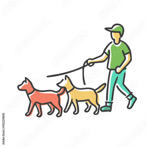 dog walker icon, dog walker vector illustration-simple illustration of dog walker, perfect for dog walker logos and icons
