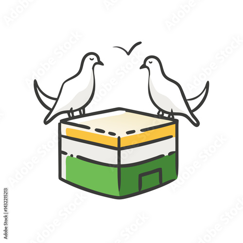 doves in mecca icon, doves in mecca vector illustration-simple illustration of doves in mecca, perfect for doves in mecca logos and icons