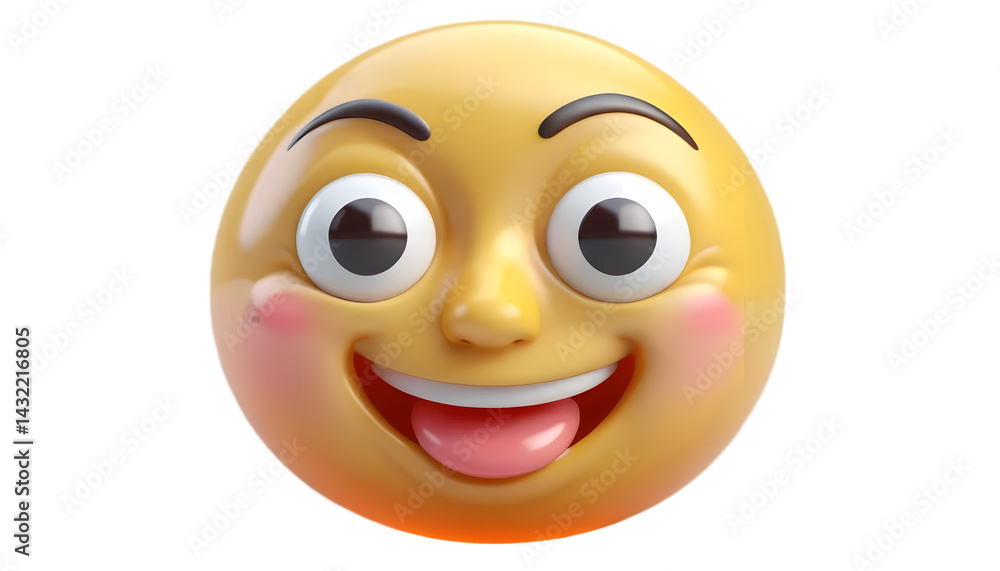 Fototapeta premium Funny emoji face with tongue out vector illustration graphic design on transparent background