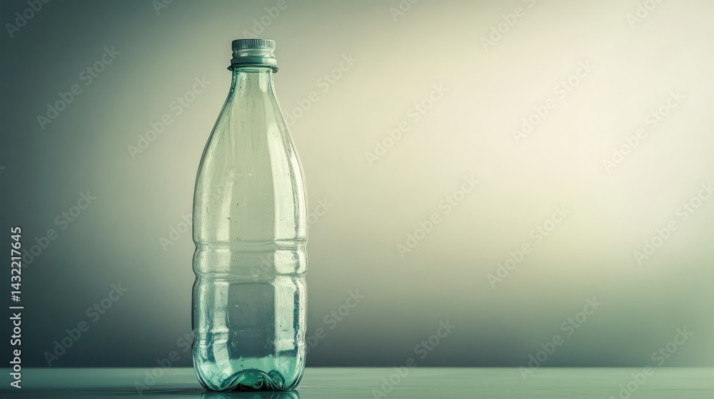 Empty Plastic Water Bottle on a Surface Empty Plastic Water Bottle on a Surface