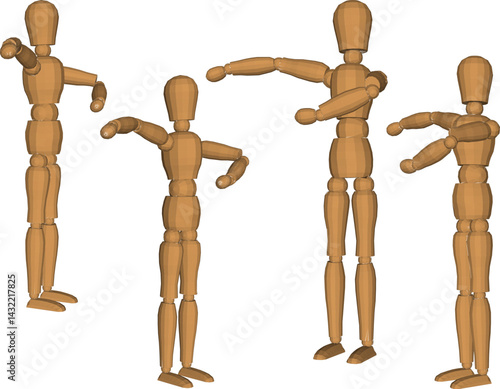 sketch vector illustration design decoration accessories doll wooden mannequin classic vintage ethnic traditional