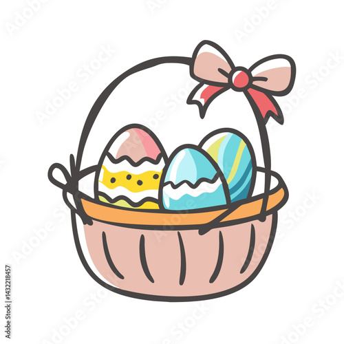 easter basket icon, easter basket vector illustration-simple illustration of easter basket, perfect for easter basket logos and icons