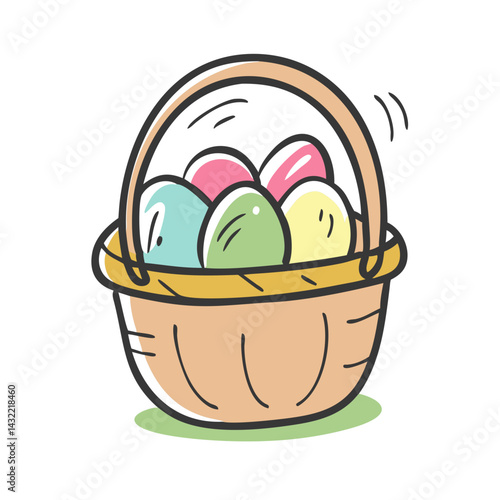 easter basket icon, easter basket vector illustration-simple illustration of easter basket, perfect for easter basket logos and icons